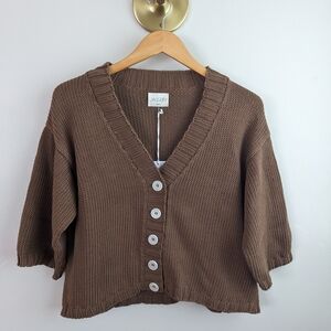 Jaggery INES Cotton Cardigan In Carob, Size 1